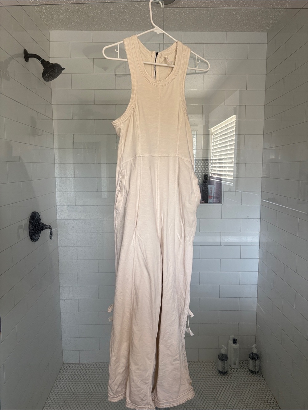 Daily Practice Cream Sleeveless Linen-Blend Jumpsuit